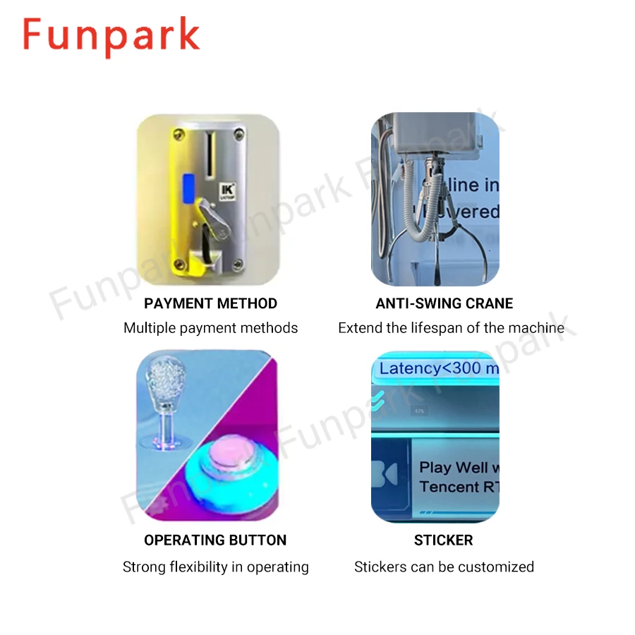 Funpark High Quality Wholesale Amusement Arcade Claw Crane Toys Dolls Machine Coin Operated Games factory
