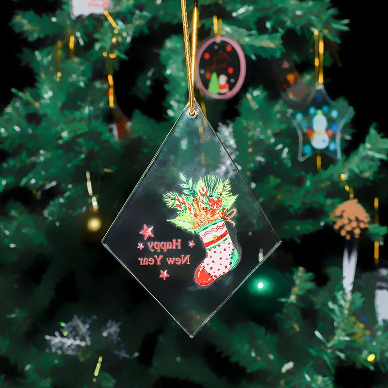 product xqgj 005 laser engraved crystal home christmas decorations pendant funny christmas tree hanging ornaments-38