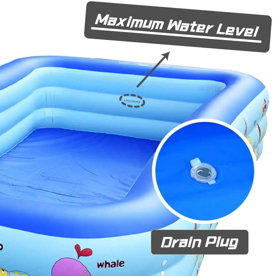 Full-Sized Inflatable Swimming Pool Kids Soft Garden Backyard Pool Logo Printing Home Family Outdoor Use Direct Factory Supply