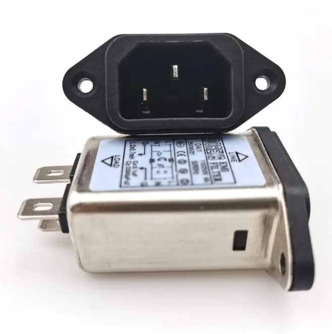 1A 3A 6A Single phase EMI filter AC Connector