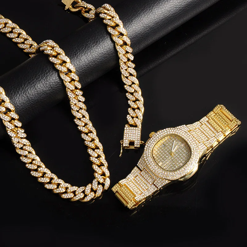 Buy 18k Gold Necklace Set,Cuban Chain 