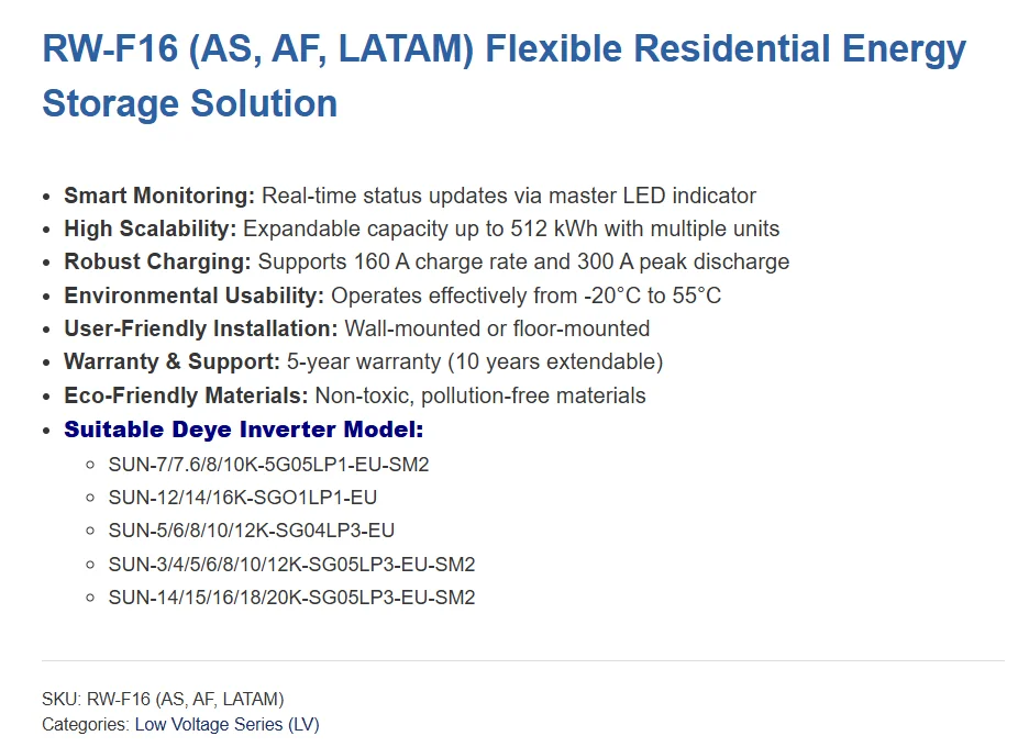 300ah wall mounted all in one home ess battery ip20 10 20kw output hybrid grid-6