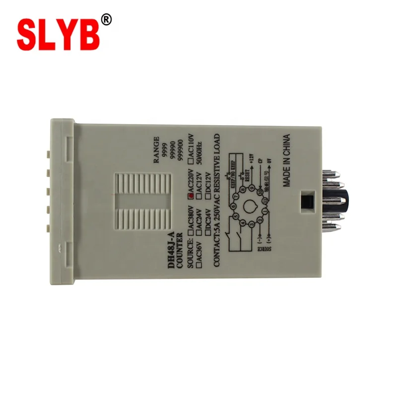 Высокое качество 220VAC дисплей цифровой 4-значный светодиодный Электрический Импульсный счетчик DH48J 11PIN с базовым