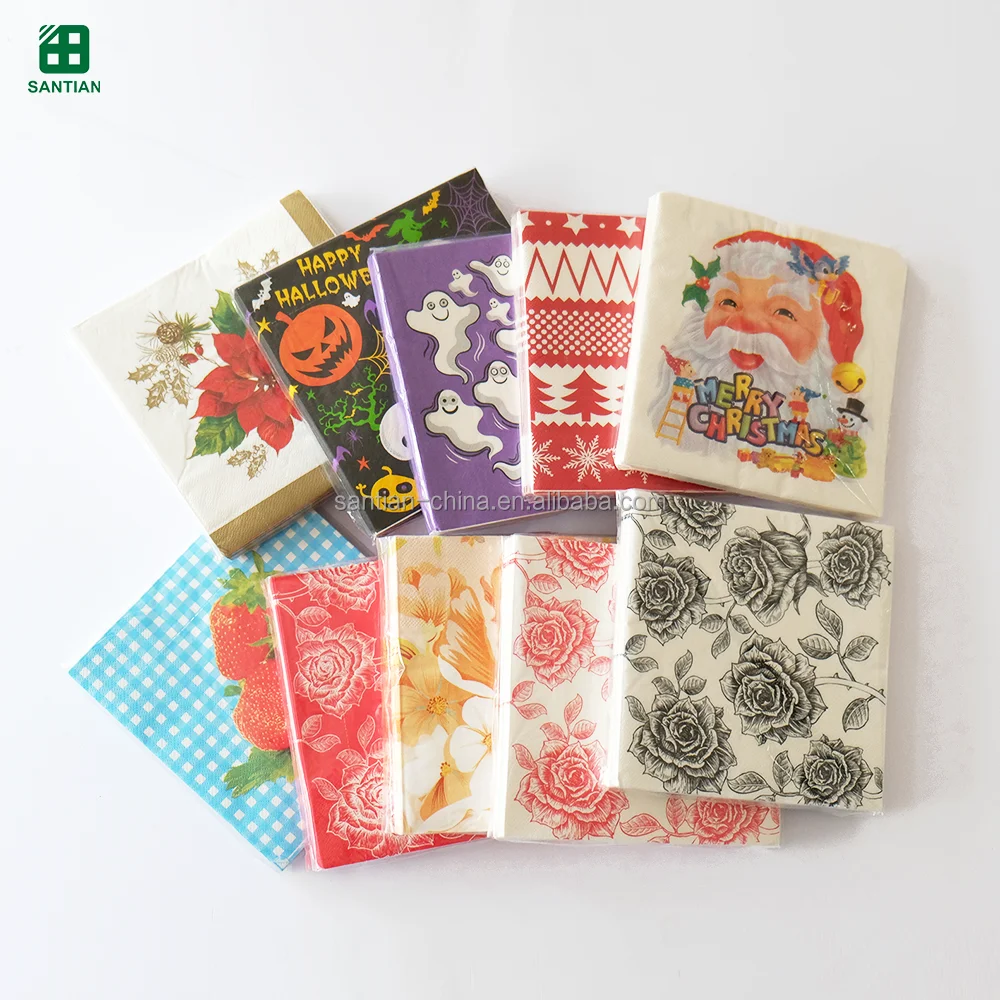 Custom Quality Floral Print Disposable Salmon Color Decoupage Paper