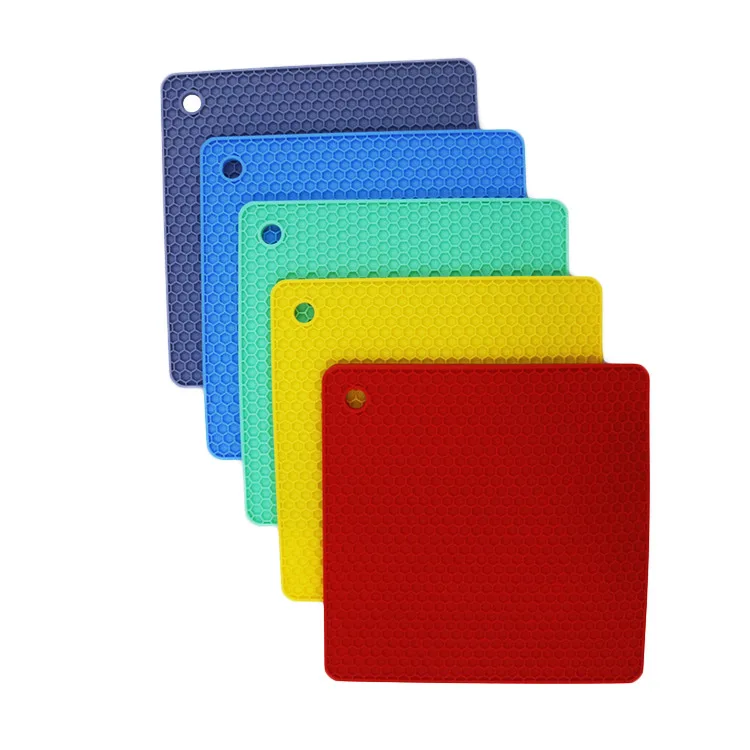 Wholesale Soft Rubber Insulation Mat Square Dining Table Drainage Meal Bowl And Plate