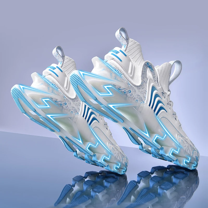 Fashion Sports Men's Casual Shoes New Spring Breathable Shark Blade Running Shoes Men High-quality Running Sneakers