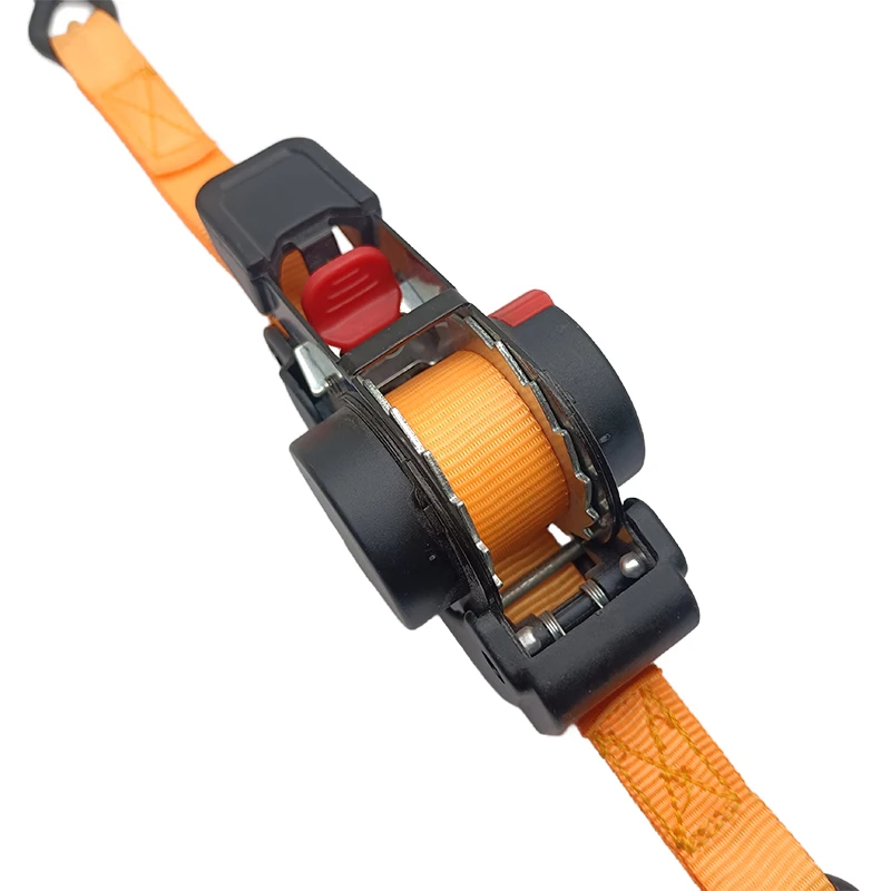 20/25/38/50MM Auto Retractable Ratchet Lashing Straps Heavy Duty Tie Downs with S-Hook & Bolt-On for Cargo Securing