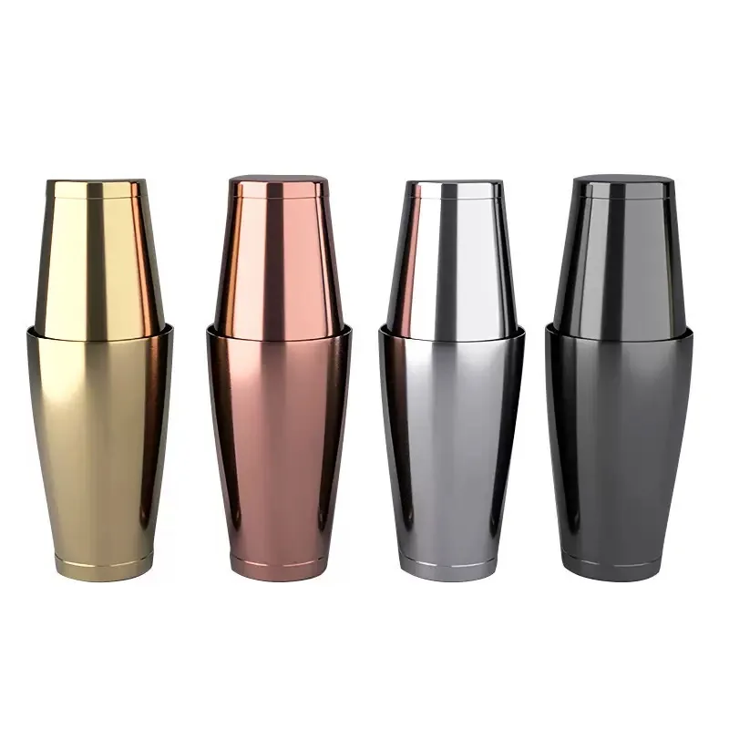 Factory Price Stainless Steel French 600ML 700ML Boston Cocktail Shaker Set Disposable Bar Tool Bars Metal Construction Made with Custom Logo