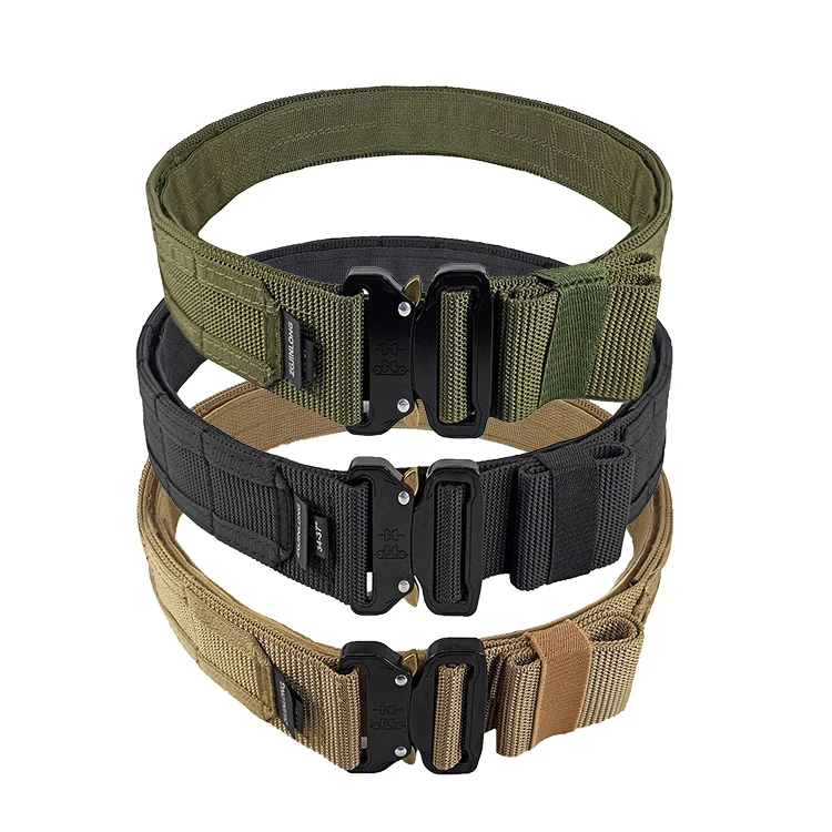 thumbnail image 2 of BOMTURN Tactical Molle Belt Military Duty Belt,w/Hook Lining Nylon Quick Release Rigger Belts 2 of 9