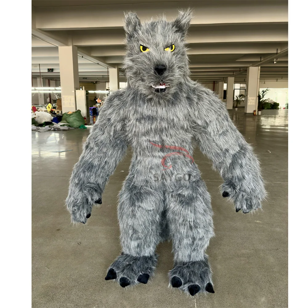 Sharp Teeth Wild Wolf Furry Mascot Costume - 2m Inflatable