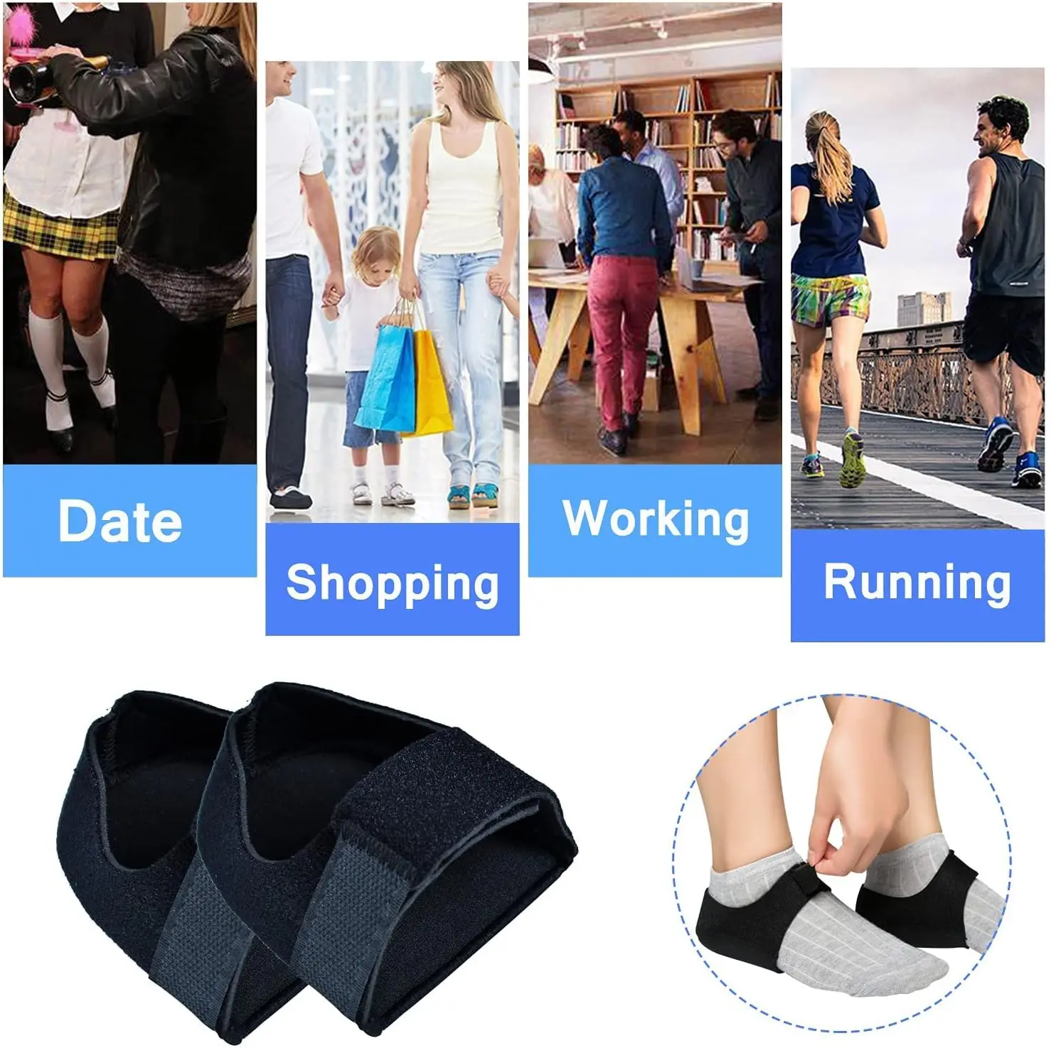 Heel Protector, Heel Cup, Gel Heel Pad Support Plantar Fasciitis, Heel Pain, Achilles Tendinitis, Cracked Heel, Heel Pad
