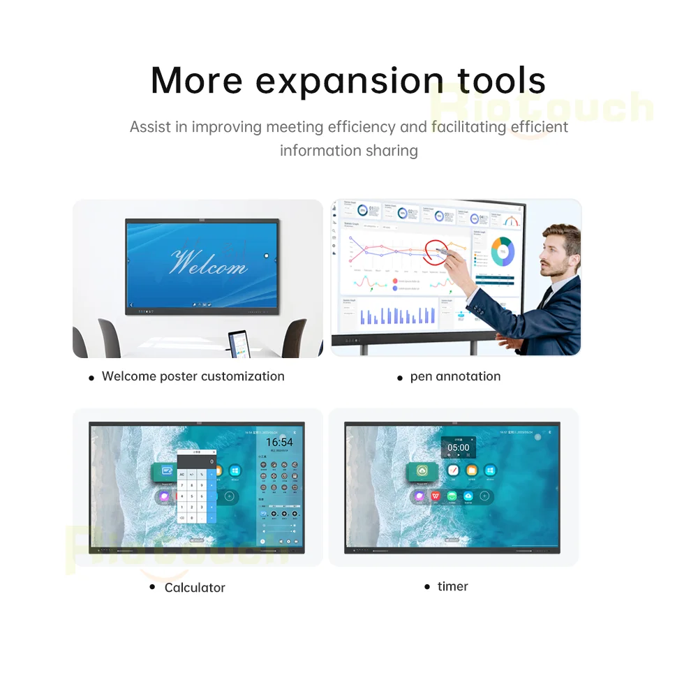 Riotouch 86 65 75 Meeting Room Flat Panel Display LED Panel Android for Teaching Whiteboard Interactive Boards