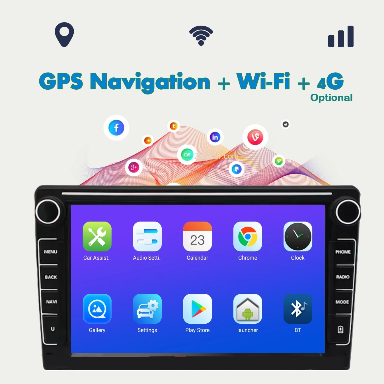 Android Car Radio 8 Inch Touch Screen Double Din 1+16GB Radio BT WIFI GPS Car Dvd Player  for VW/PASSAT/POLO/GOLF 5/6