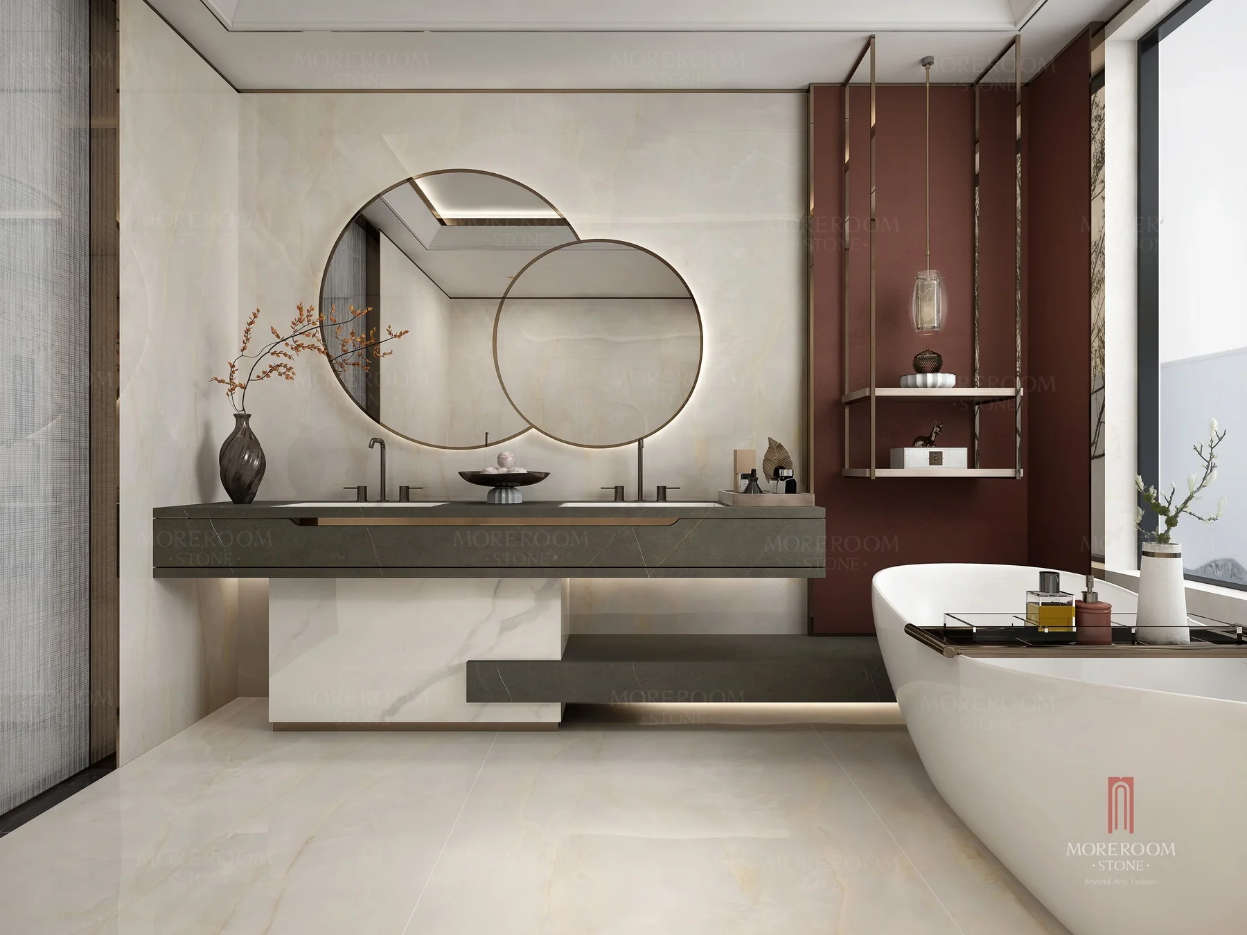 Italian White Onyx Marble Wall 12mm Large Format Porcelain Big Slab