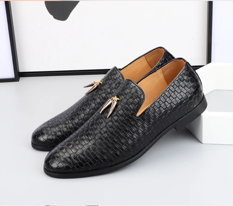 Luxury Classic Mens Dress Shoes Leather Weave Oxford Loafers Shoes ...