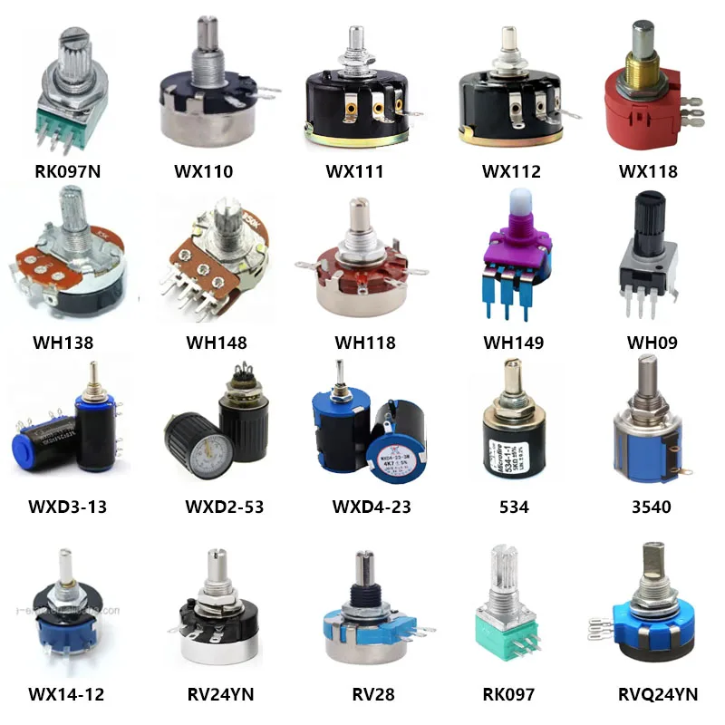 B1k Pot Single Turn Rotary Taper Potentiometer 15000 Cycles 24MM Resistance