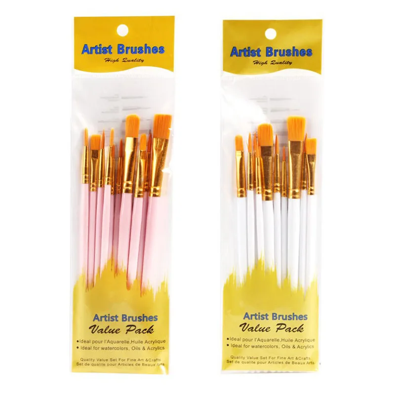 20 Pieces Drawing Tools Oil Watercolor Painting Brush Set Plastic ...