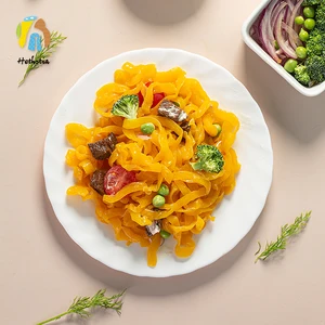Kosher Halal Certified Shirataki Noodles Healthy Low GI Carrot Konjac Fettuccine Shape Vegan Diet Instant Ramen Box Bag