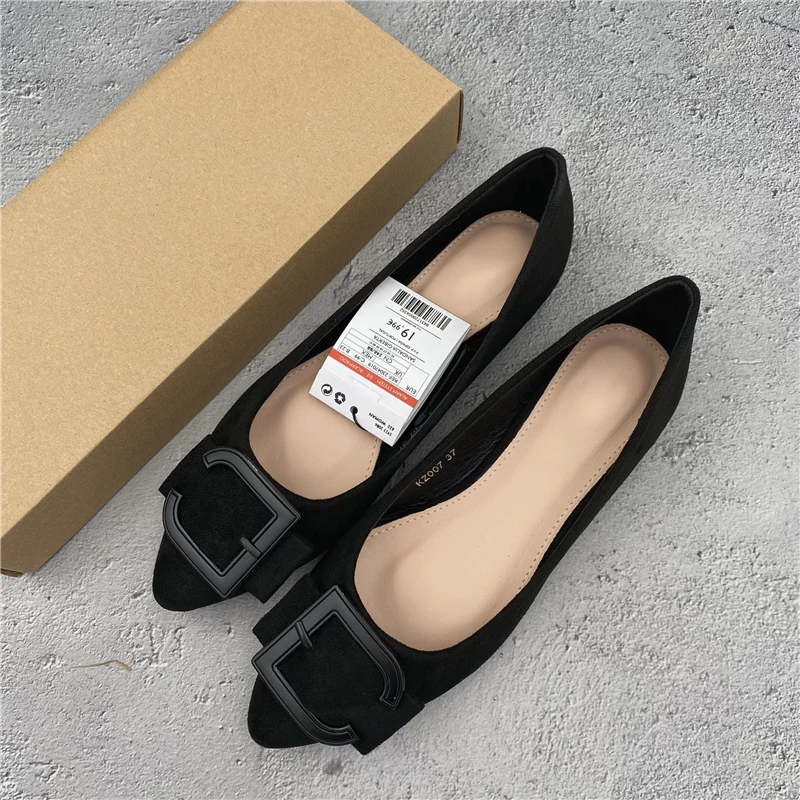 Comfortable Slip-on Suede Flats For Women's Work Office