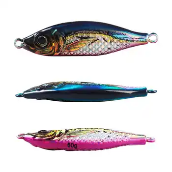 Cheery Palmer 60g 3D Colorful Printed Jigging Lure Metal Spoon Lure Artificial Hard Bait for Slow Fishing – Metal Jig – view 2