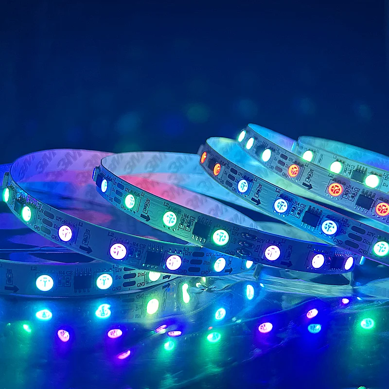 Multi-Color SMD 3535 LED Light Strip Adjustable RGBIC Environmentally Friendly Infrared Remote Control IP20 Copper Lamp Body