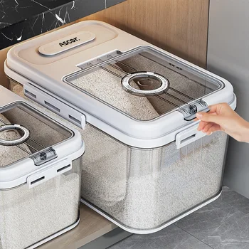 Grain Rice Storage Container Large Sealed Grain Container Rice Storage Bin for Kitchen Pantry Household Nuts Rice