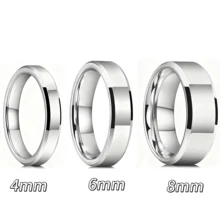Best Selling Custom 4/6/8mm High Polish Sliver Tungsten Rings for Women's Mens Rings Wedding Band Engagement Anniversary Band
