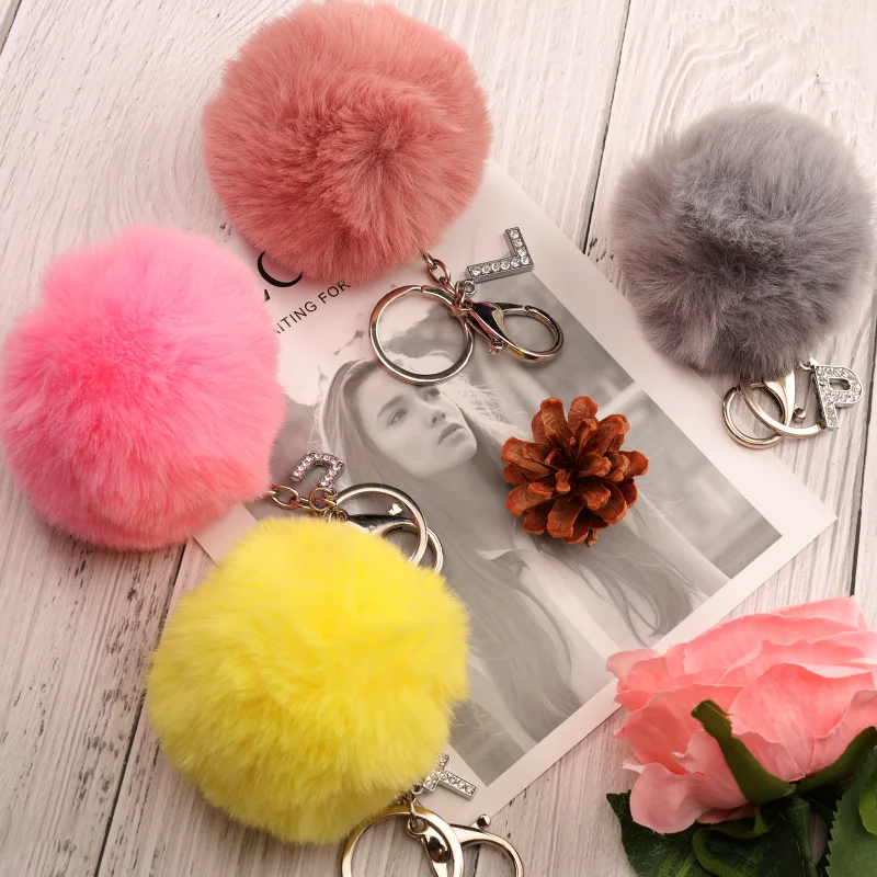 Wholesale Faux Rabbit Fluffy Puff Ball Key Chain,puffball Keychain With  Fashion Synthetic Diamonds L, Fur Pom Keychain With Charm, Keychain Pom Pom,  Fur Pom Keychain - Buy China Wholesale Pom Pom Keychain