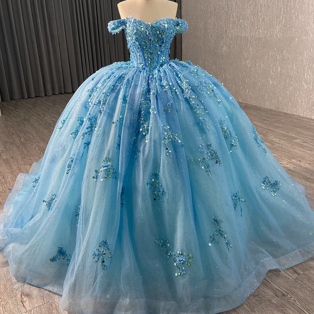 mini dress beaded Baby Blue Beaded Lace Mini Dress XS