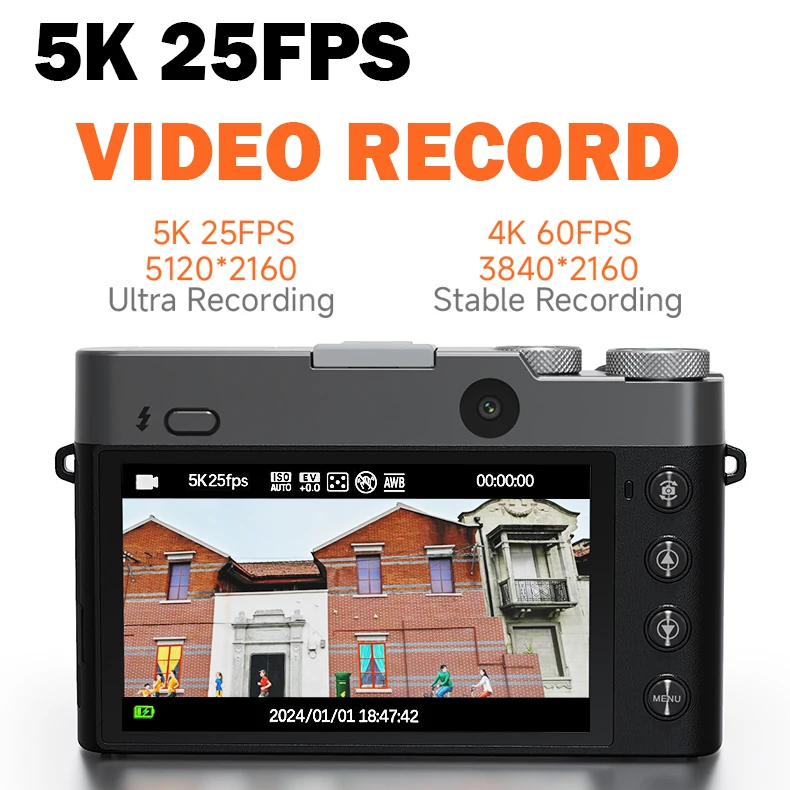 SONIDA Factory 2025 NEW 5K 64M Vintage Vloging Video Recorder Filters Digital Photo Camera