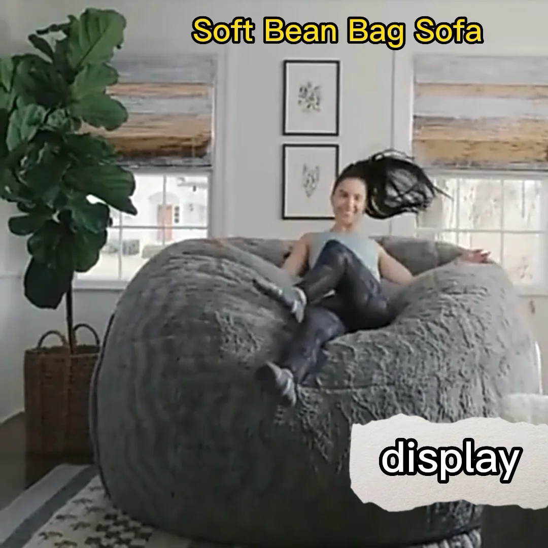 2022 Hot Sales Giant Fur Bean Bag Cover Big Round Soft Fluffy Faux Fur   Ha53200a8c2bb40b0b49fff51b12dfa15h 