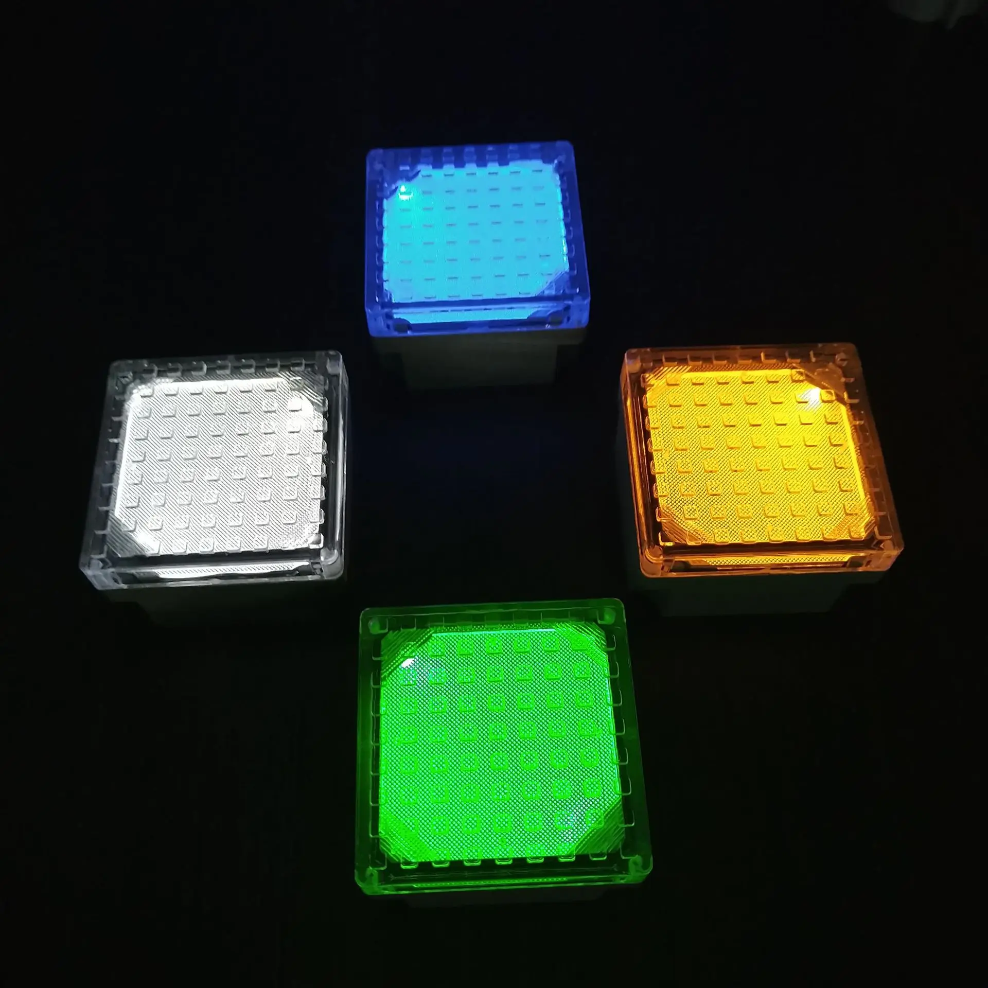 Outdoor LED IP68 Waterproof Landscape Lighting Square Rectangle Solar Brick Paver Lights for Walkway Driveway Patio Pool Deck