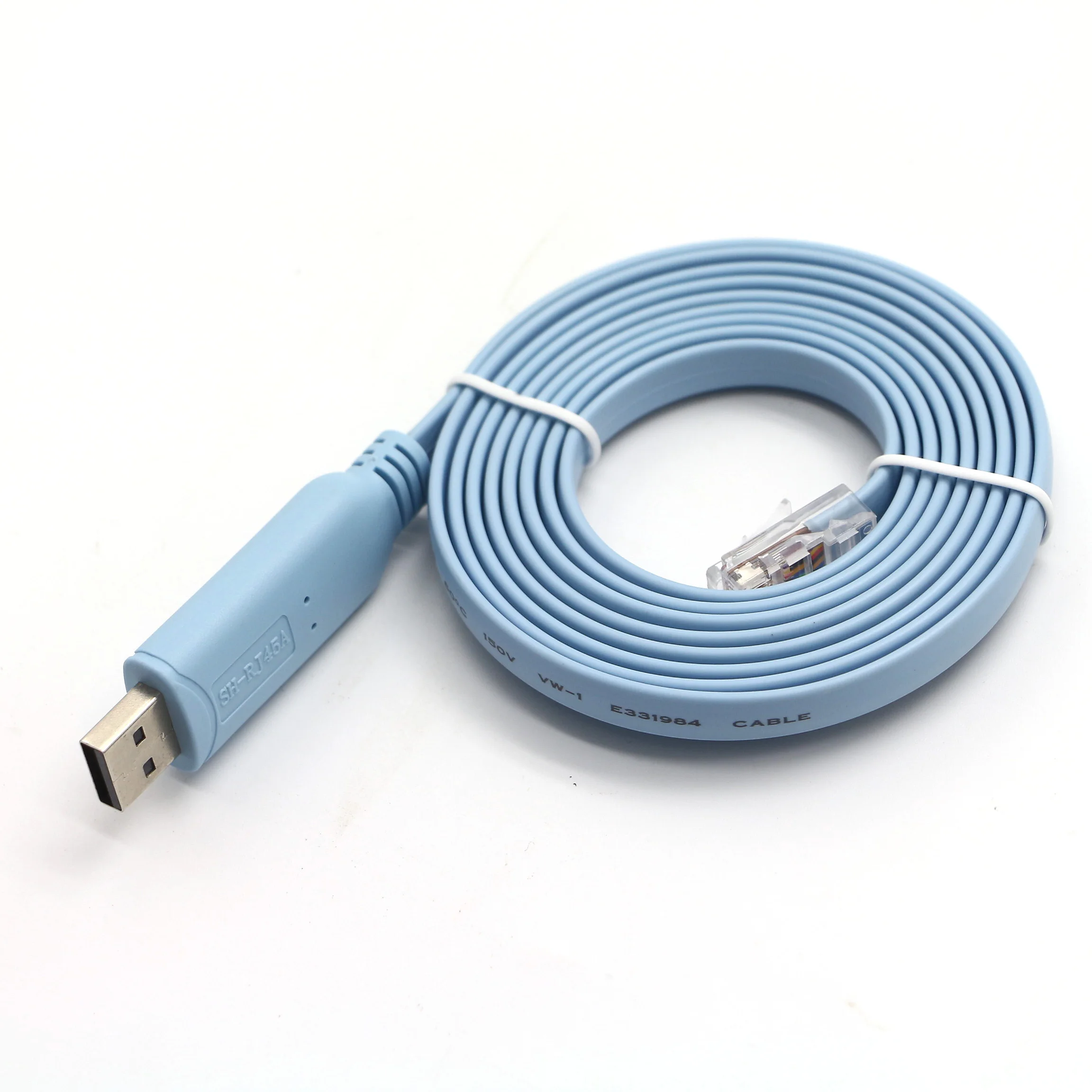 USB to RJ45 Male RS232 Cable 3A Fast Charging Computer Console Cable Pure Copper Material with Braid Shielding