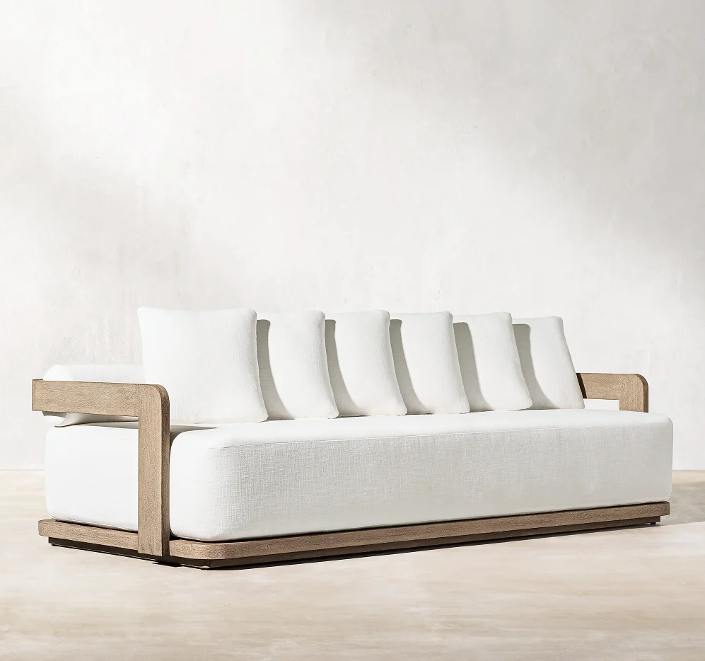 Factory Multiple Designs Weathered Modern Outdoor Teak Sofa Set Furniture Solid Teak Garden Sofa