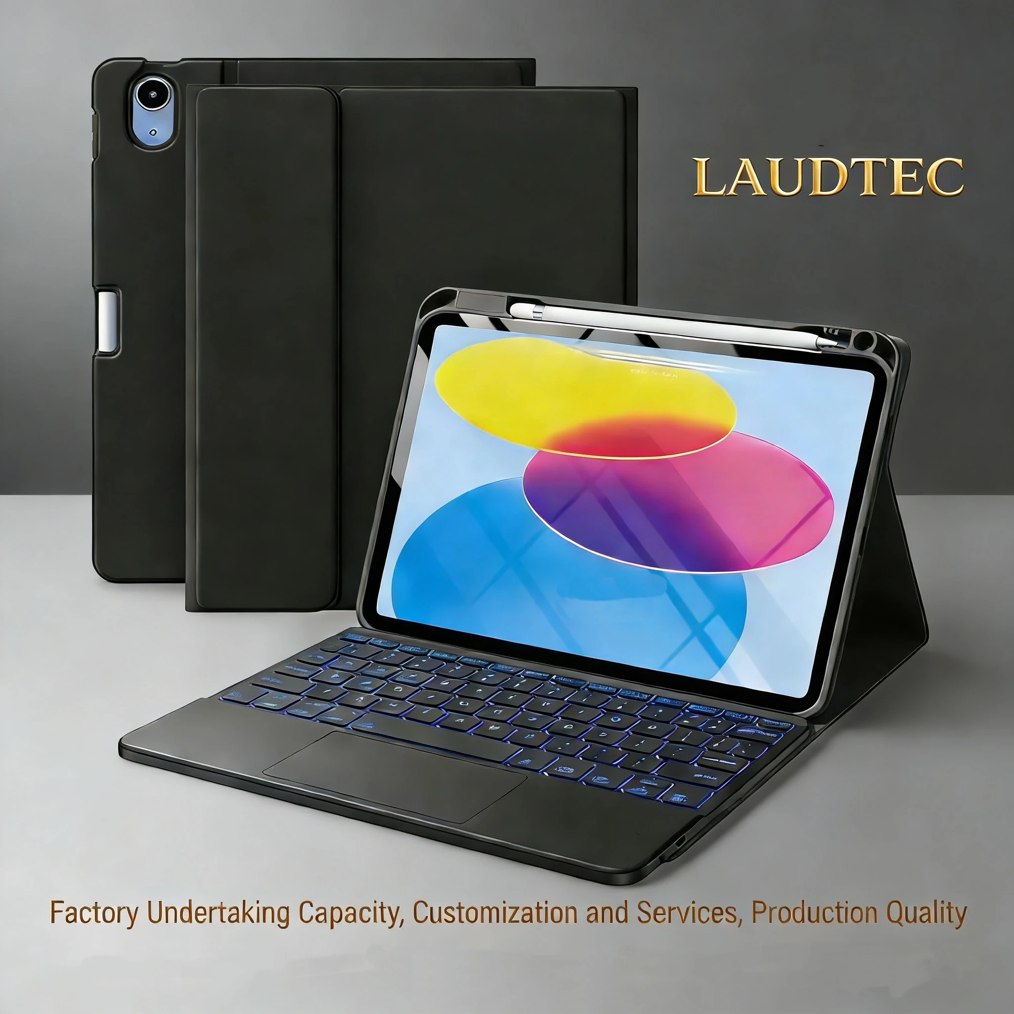 For iPad 10.9Inch TPU Flip Cover with Integrated Magic Keyboard-Style Touchpad  Wholesale OEM/ODM/Private Label