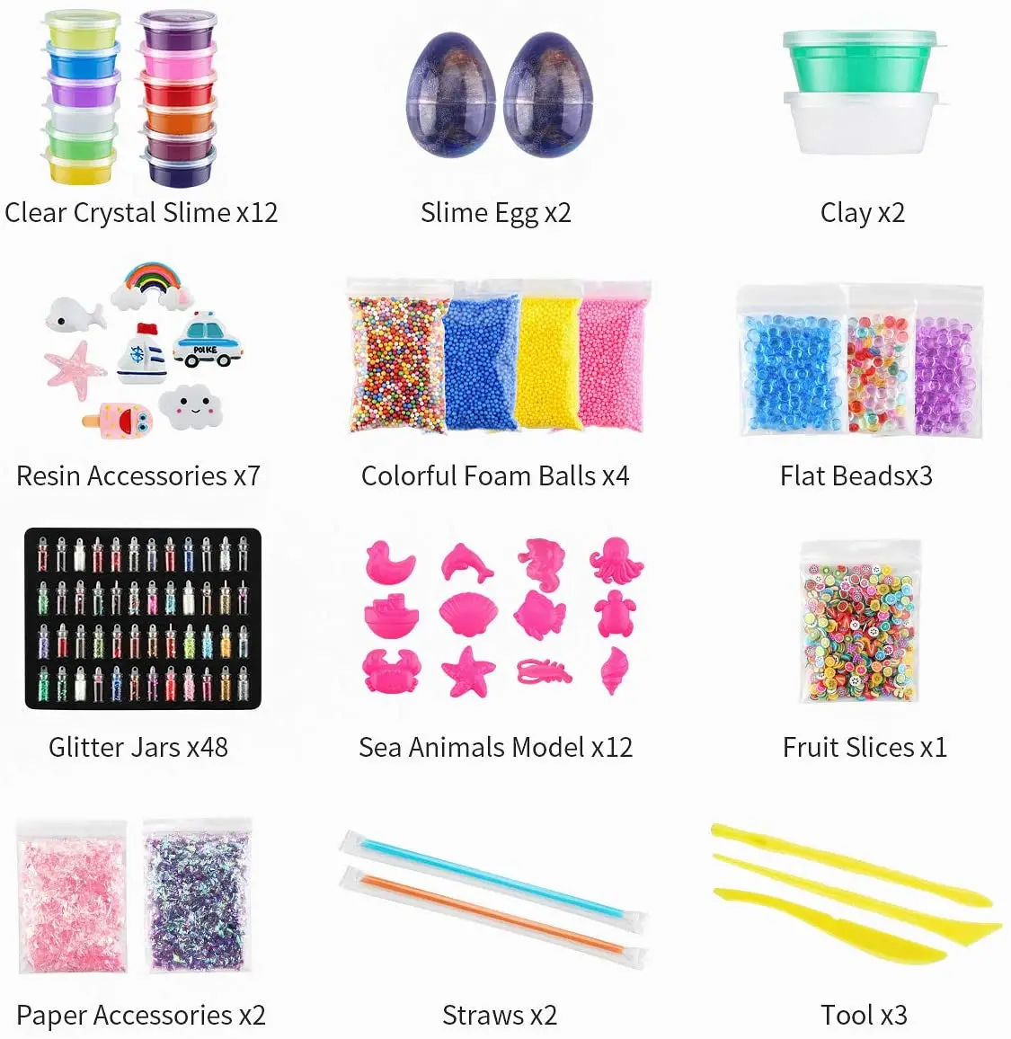 diy supplies 98 packs sets slime