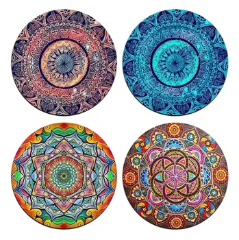 Custom Kitchen Heat Cooker round Coaster Non-Slip Silicone Bar Table Mat PU Placemat End Table Rubber Insulation Mat Home Use