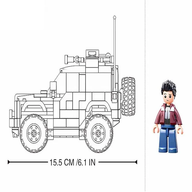Sluban Building Block Toys Morden Military B1013 T300 Tank SUV 302PCS Bricks Off-road Vehicle Compatible With Leading Brands