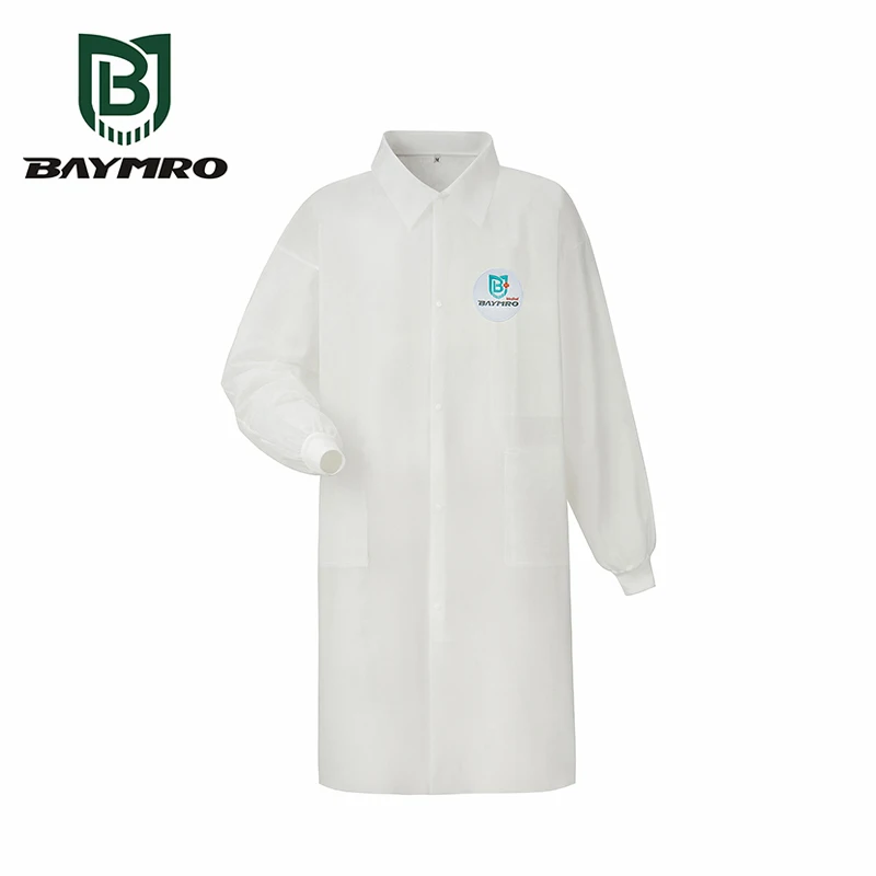 Sterile Medical Isolation Lab Coat Buttons Disposable Pp Pe Isolation