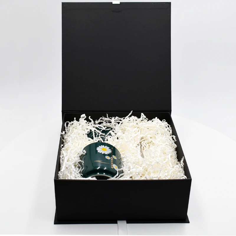 Recycled  Rigid Cardboard Paper Box Custom Logo Black Fold Luxury Magnetic Gift Boxes with Ribbon Closure factory