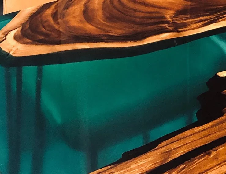 Classic Wooden Slab Customization Table Top Beryl Resin River Dining Table clear Epoxy Resin Table Top