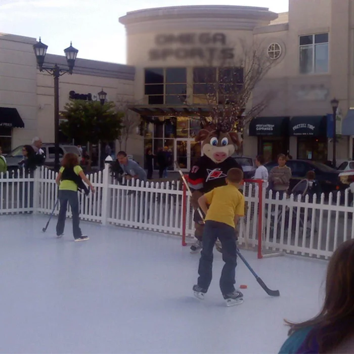 Commercial Entertainment Synthetic Ice Rink 20mm Thickness Easy to Install and Low Maintenance Cost
