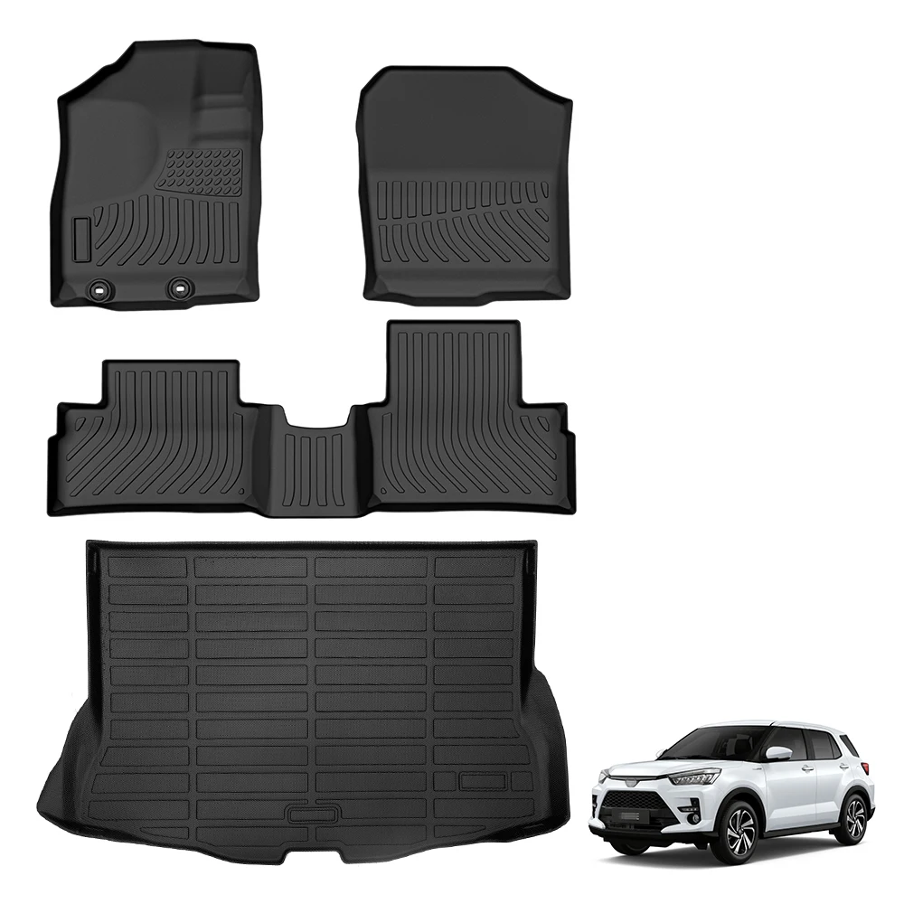 Auto Accessories 3D All Weather TPE Car Floor Mats Cargo Carpets for Toyota Raize 2022