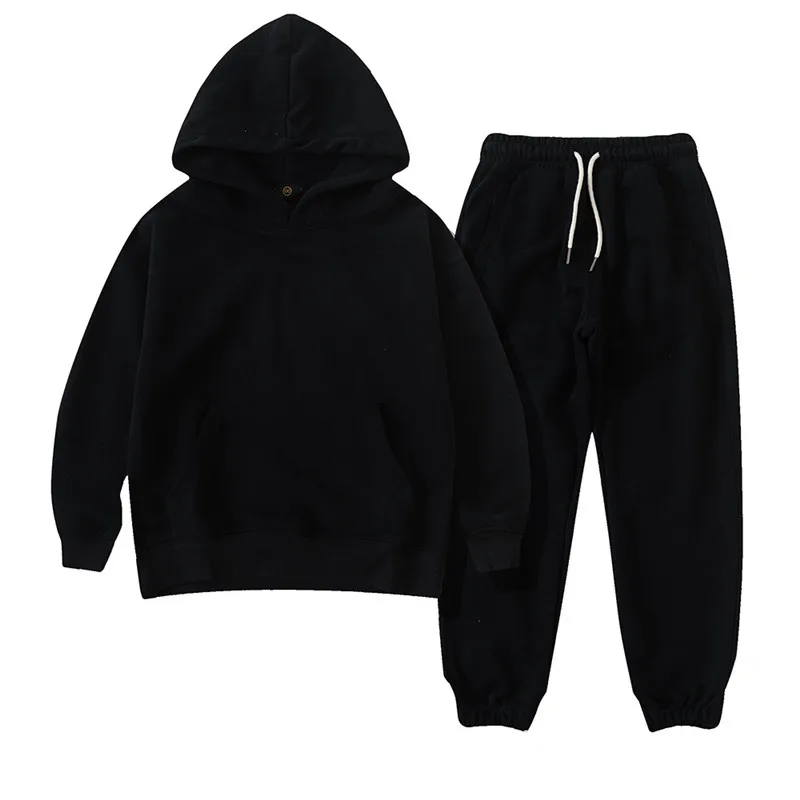 Wholesale Kids Sweat Suits Children Boys Girls Solid Hooded Pullover ...