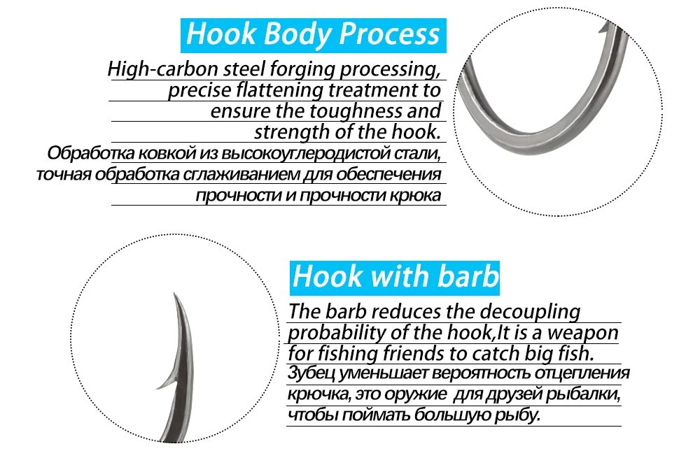 W.P.E 5pack/bags Coating Fishing Hook 4/6/8# High Carbon Steel Barbed Wide Gape Curve Shank Carp Fishing Hook Hair Rig