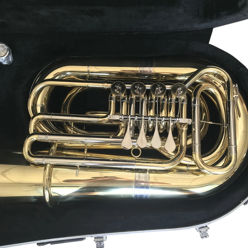 SEASOUND OEM Cheap Bb 4 Rotary Pistons Lacquer Tuba JYTU0749