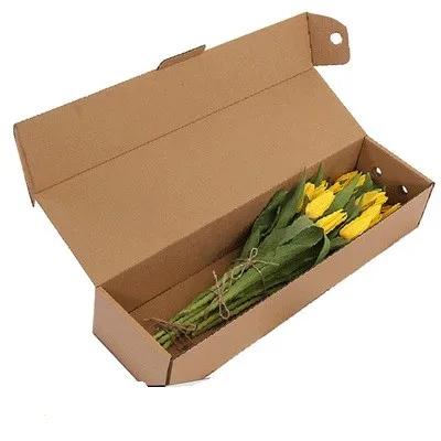 Качественная гофрированная прямоугольная картонная коробка Цветочная упаковочная