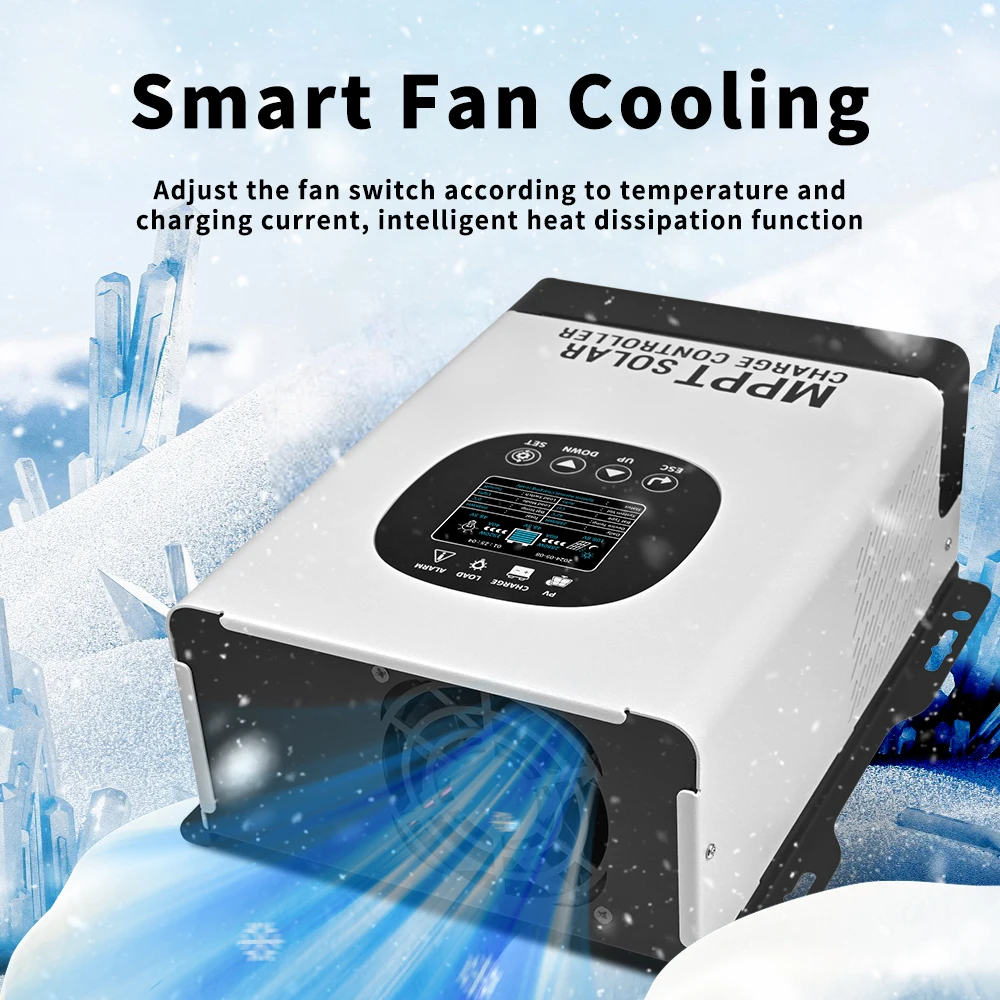 Smart Solar Panel Charger Regulator 24V 48V 96V 192V DC Output 40A Metal Case Protection MPPT Solar Charge Controller