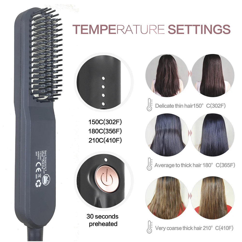 Amazon.com: Cepillo alisador de pelo, JOYYUM eléctrico iónico calentado  hierro alisador de pelo cepillo con calentamiento rápido, tecnología de  cerámica PTC, apagado automático, cepillo de aire caliente sin  encrespamiento para el salón