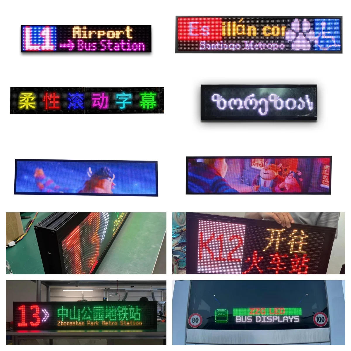 Led Display Bus Sign Curved Truck Windshield Displays Bus Stop Station Led Information Board ...